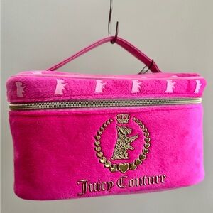 Juicy Couture Vibrant Pink Plush Cosmetic Case NWT